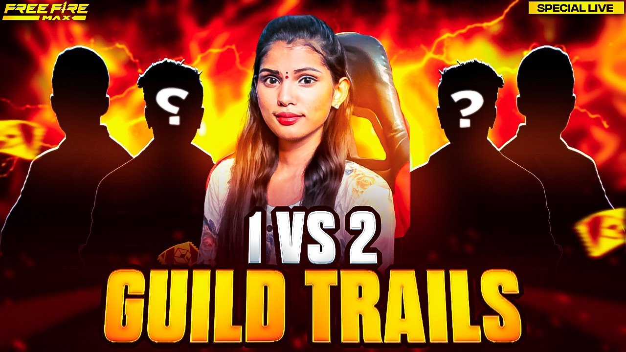 Hard Guild trails🥵 Waiting for legends 😎👽1 vs 2 only with teamcode - Garena Free Fire #freefirelive
