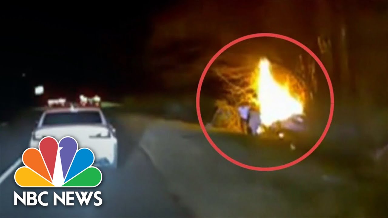 Watch: Off-Duty Firefighter Saves Woman From Fiery Crash