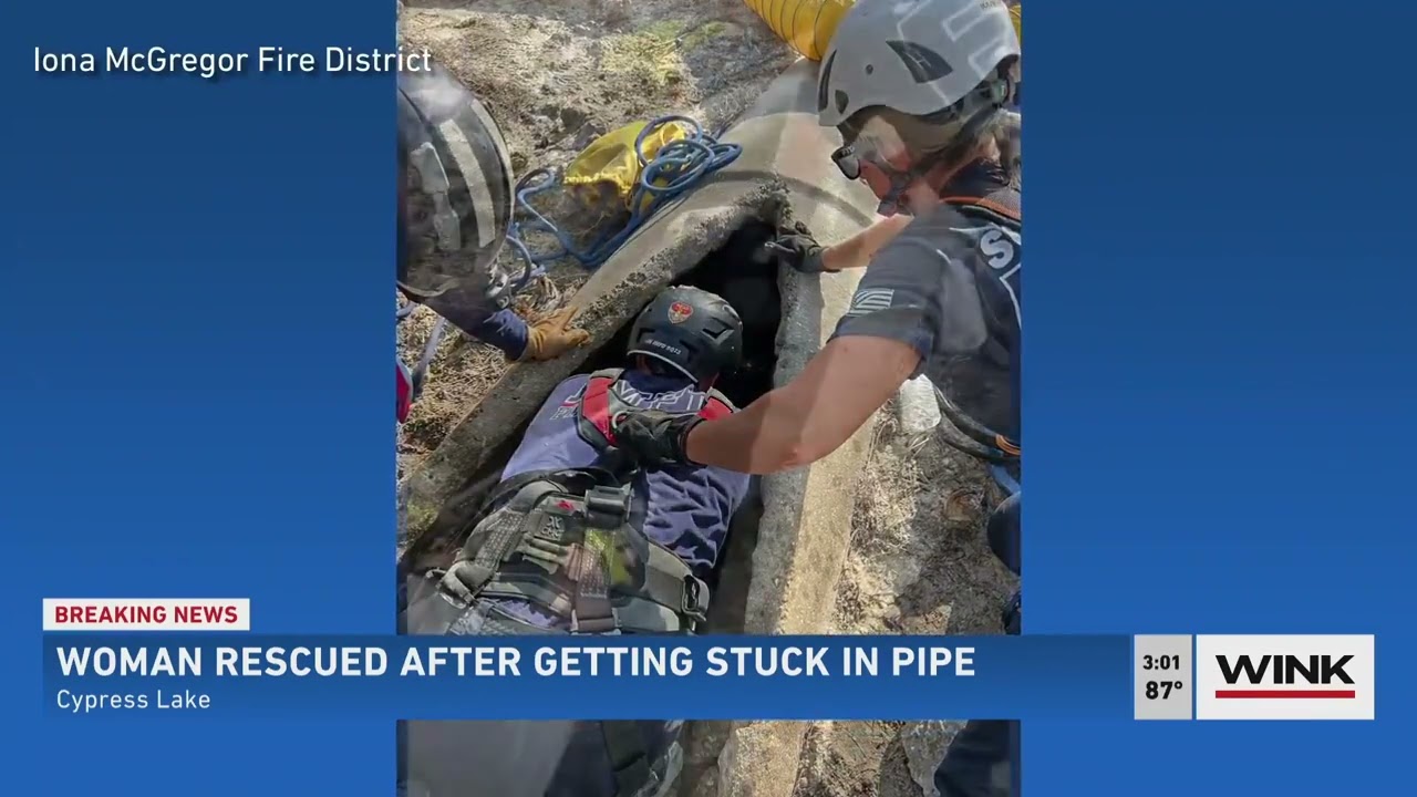 First responders save woman trapped in Lee County culvert pipe