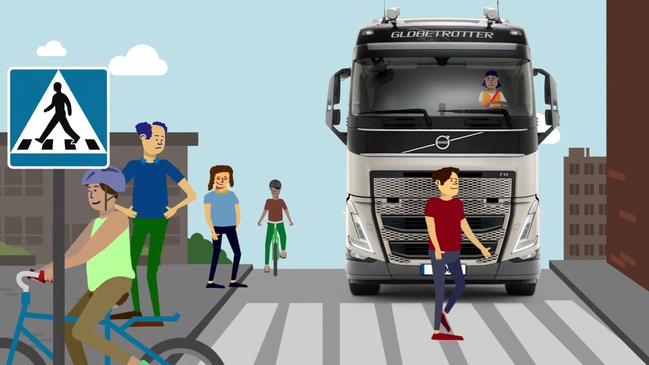 Volvo Trucks - Stop, Look, Wave animation (Left Hand Driving)