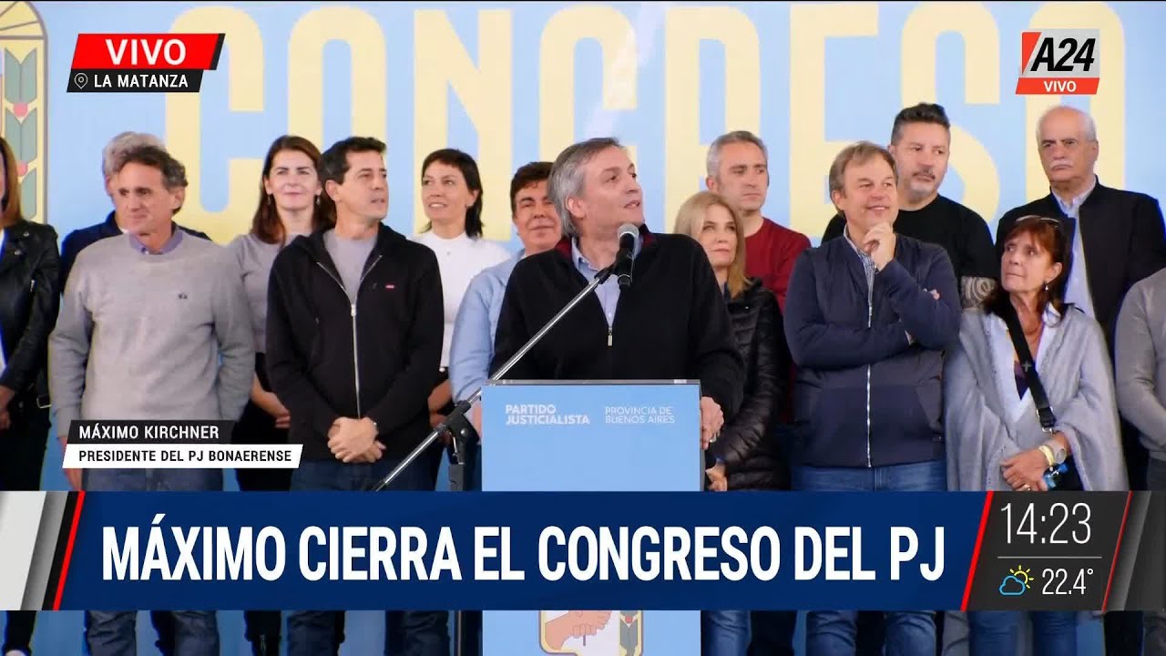 💬 Habla Máximo Kirchner en el acto del PJ bonaerense en La Matanza