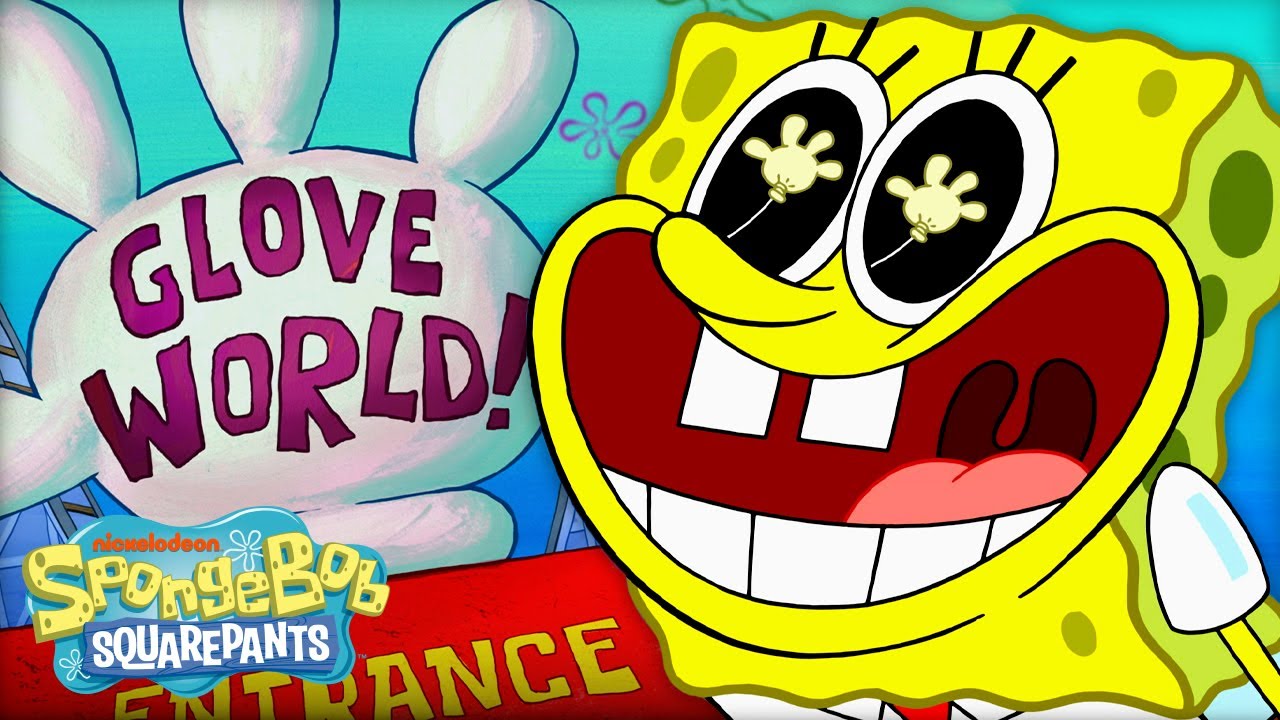 An ENTIRE Day at GLOVE WORLD w/ SpongeBob and Patrick! 🧤