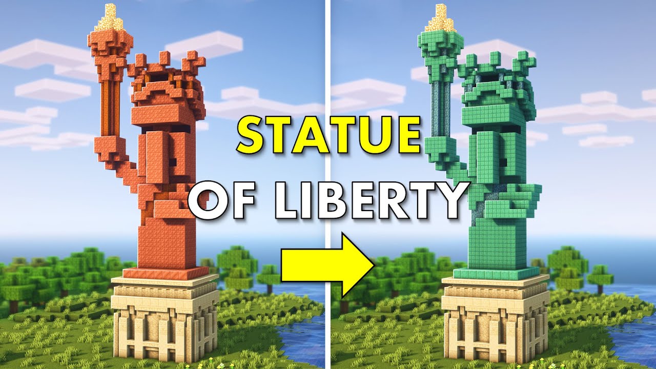 Minecraft | How to build the Statue of Liberty | Tutorial