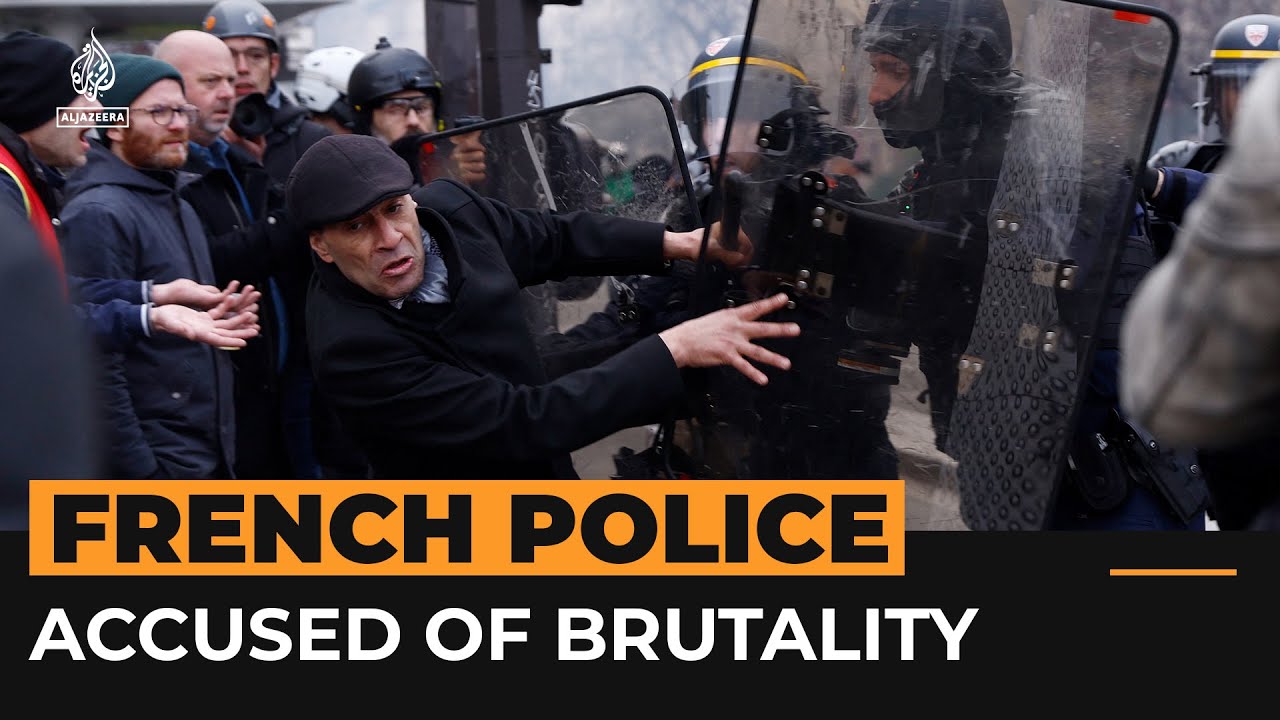 French police accused of brutality over pension protests