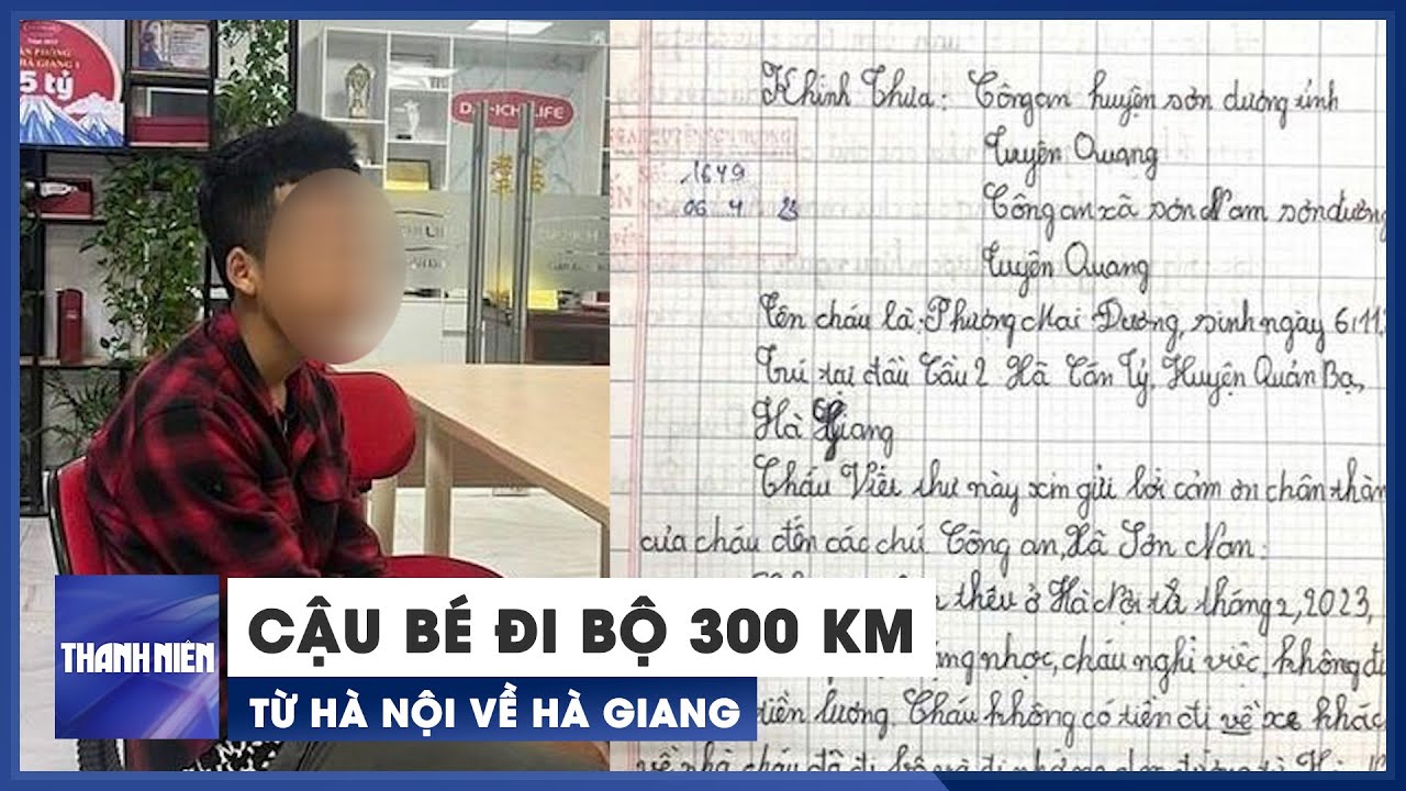 Cậu bé 16 tuổi đi bộ 300 km từ Hà Nội về Hà Giang