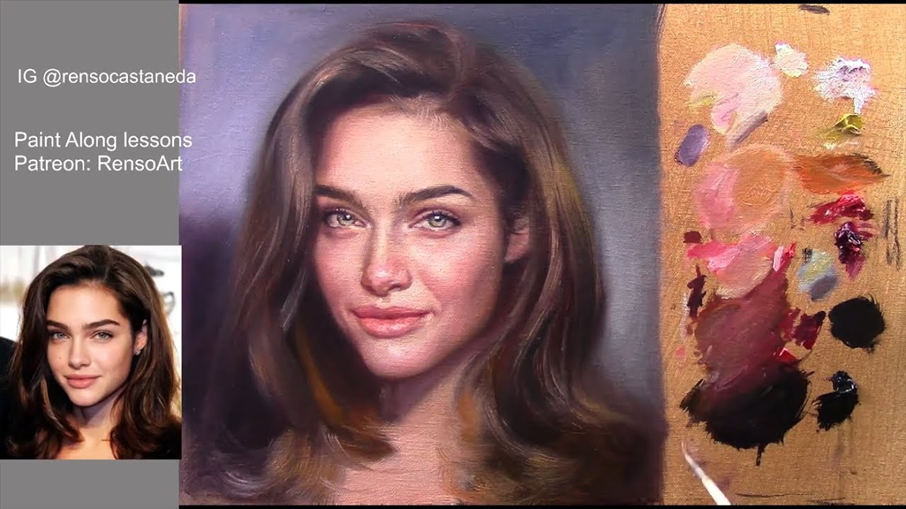 One session oil painting - Brooke shields
