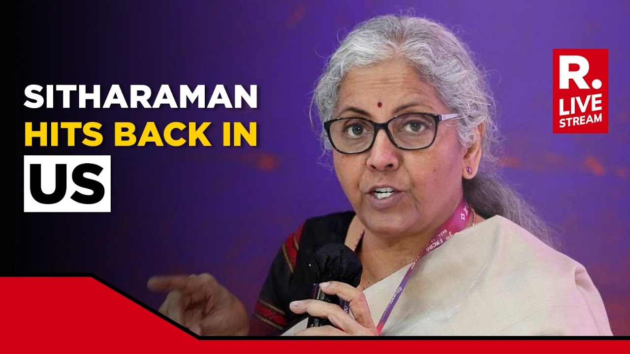 Nirmala Sitharaman LIVE: FM gives it back in US | 'come to India before writing reports'