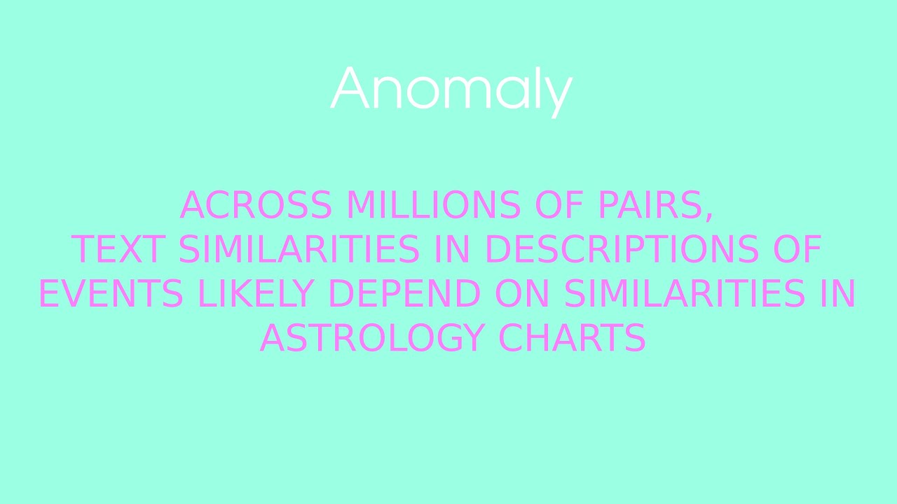 Anomaly Alert! Text Similarities in Descriptions of Events Might Depend on Similarities in Astrology