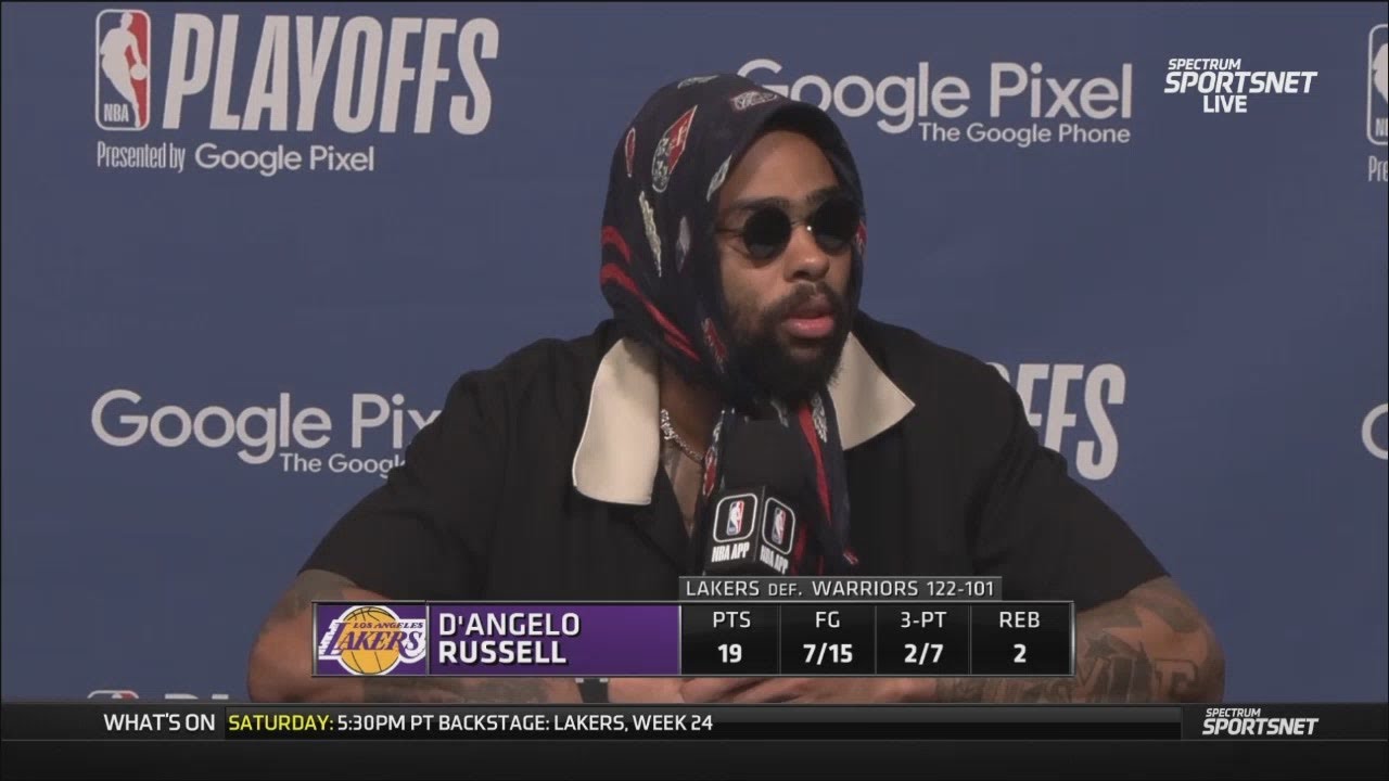 D'Angelo Russell Postgame Interview | Los Angeles Lakers crush Golden State Warriors 122-101