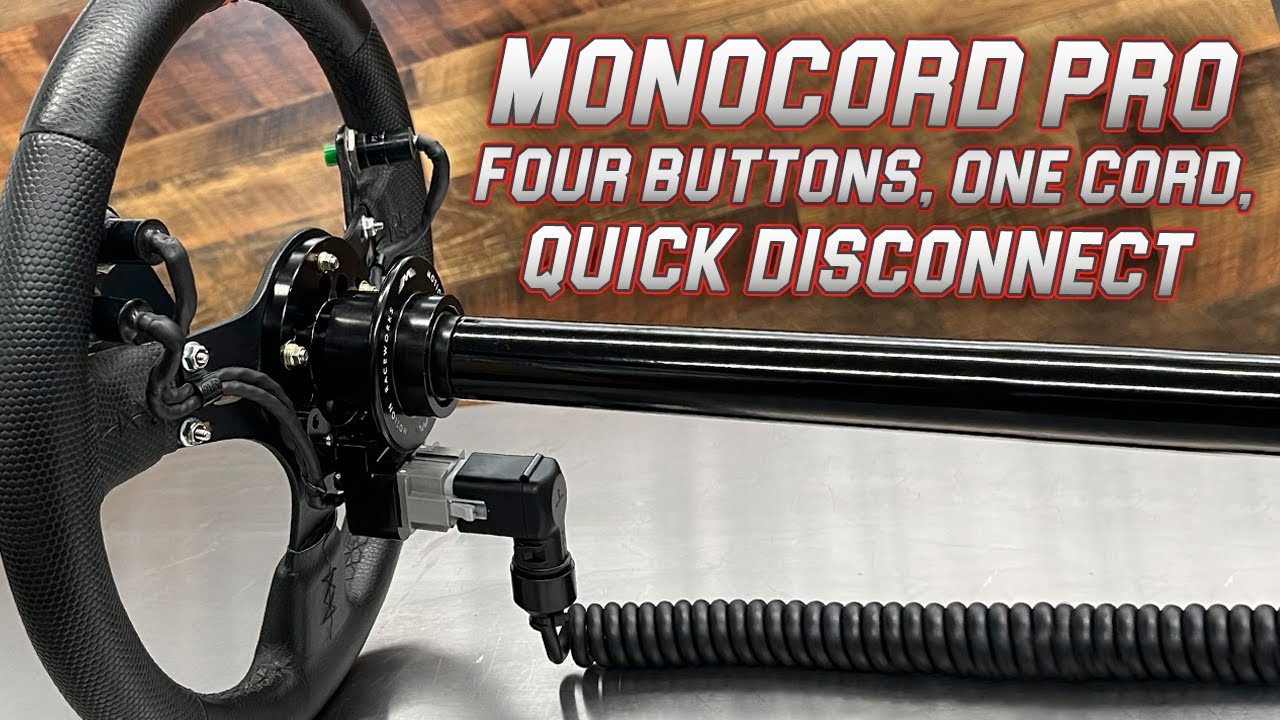 Steering Wheel Cord Quick Release: One Cord, 4 buttons, and Quick Release. Monocord Pro by Motion