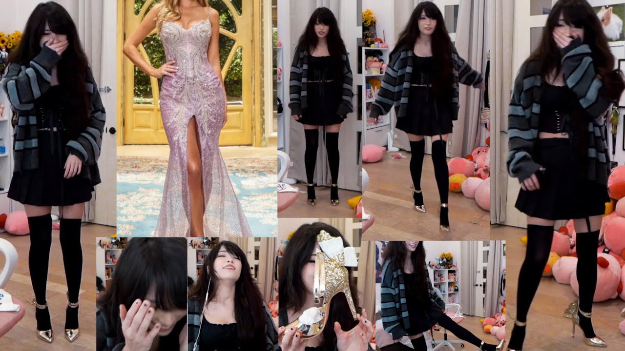 Emiru shows what she will wear at the Streamer Awards and walks in heels