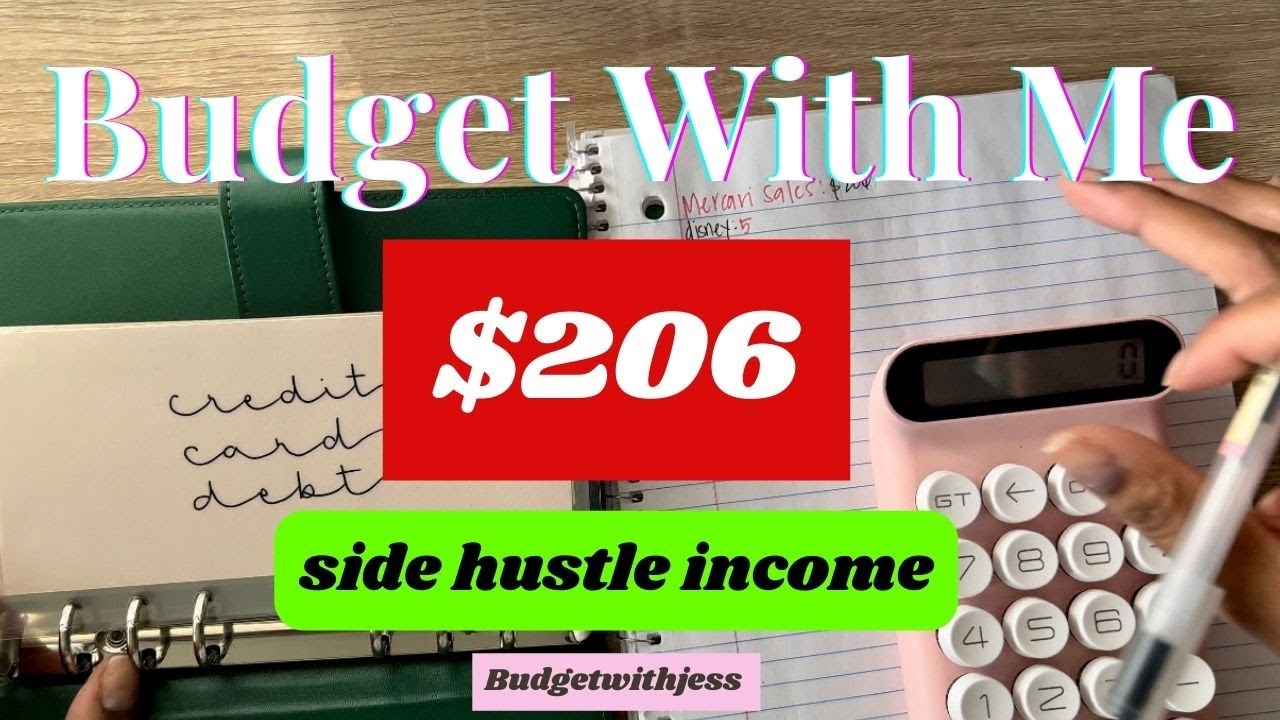 Budget with me | Side Hustle Income | $206 | Paying off debt | Dave Ramsey Inspired | Mercari Sales