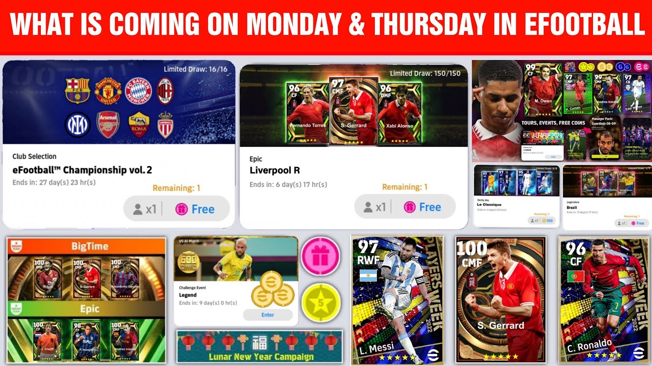 What Is Coming On Monday And Thursday In eFootball 2023 Mobile | New Epic Packs, Free Coins
