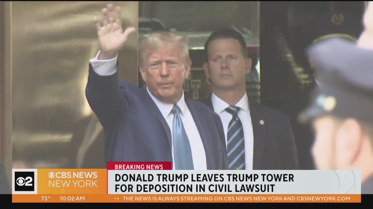 See it: Former President Trump departs for deposition