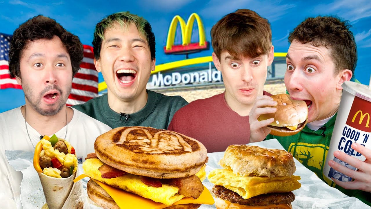Brits try American McDonald's Breakfast for the first time! (ft. Ryan & Steven)