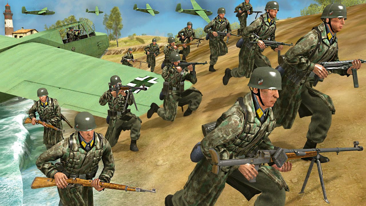 German Army BEACH INVASION of CRETE Defenses! - Call to Arms: Gates of Hell WW2 Mod