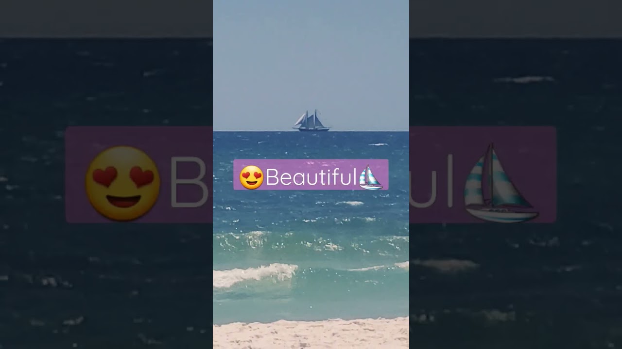 ⛵️Huge sailboat from the beach! 10x zoom🏖 #beach #sailboat #zoom #samsung #ocean #sailing