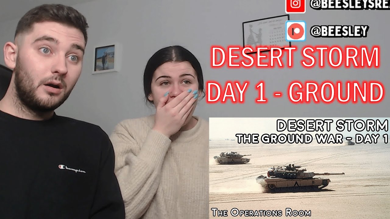 British Couple Reacts to Desert Storm - The Ground War, Day 1 - Crush the Saddam Line - Animated