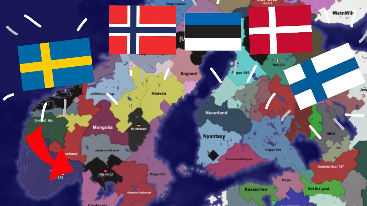 Trying the new Scandinavia  map in Territorial.IO