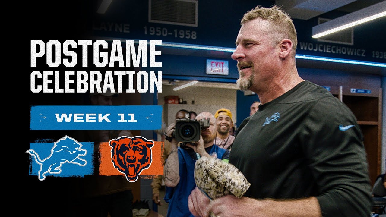 Lions vs. Bears postgame locker room celebration