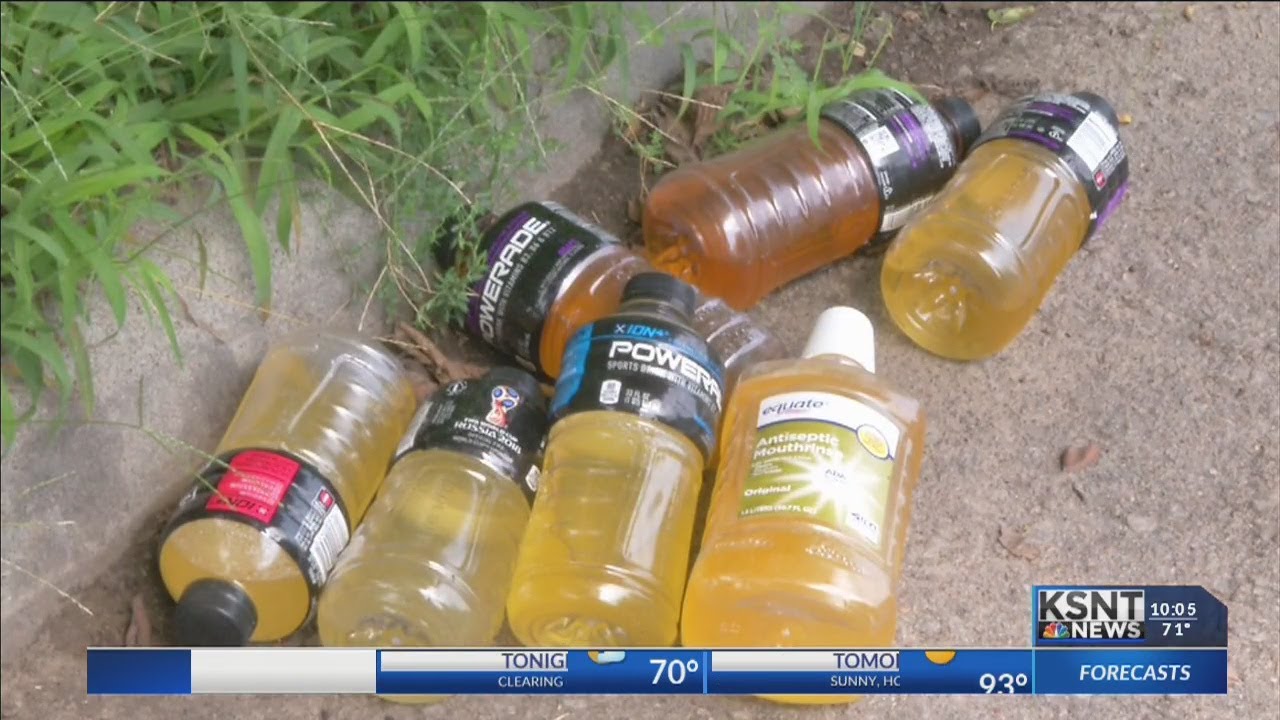 Local woman's yard littered with bottles of urine